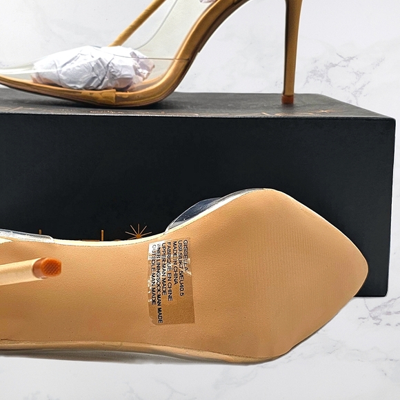 SHOE DAZZLE - Gissella - Clear Heels Ankle Strap Stiletto Pumps - Size 9.5 - Picture 4 of 12